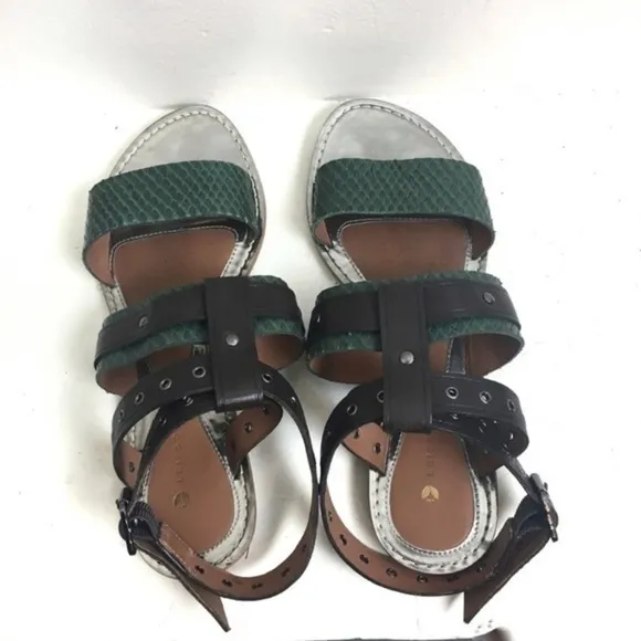 Anthropologie sandal leifsdittor Ulli Green Leather Sandals