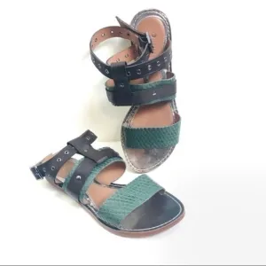 Anthropologie sandal leifsdittor Ulli Green Leather Sandals