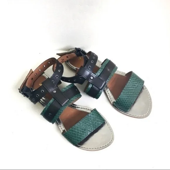 Anthropologie sandal leifsdittor Ulli Green Leather Sandals