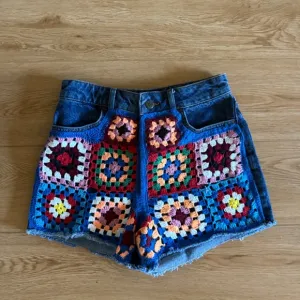 Anthropologie/Farm Rio Crochet Denim Shorts