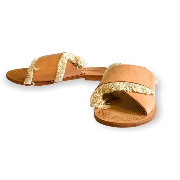 Antik Batik sandal, Alba Natural Leather  Fringe Slide Sandals Size 37 EU