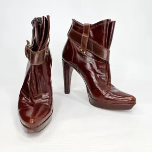 ANTIK DENIM Burgundy Brown Ankle Slip On Ankle Boots 7
