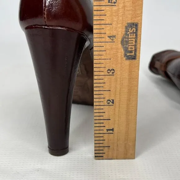 ANTIK DENIM Burgundy Brown Ankle Slip On Ankle Boots 7