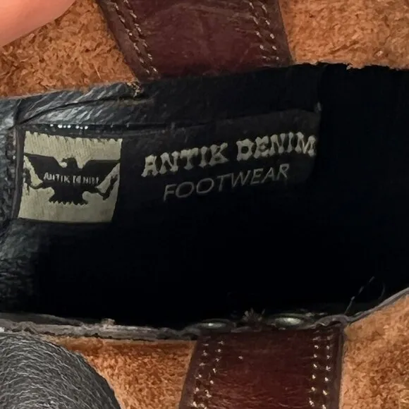 ANTIK DENIM Burgundy Brown Ankle Slip On Ankle Boots 7