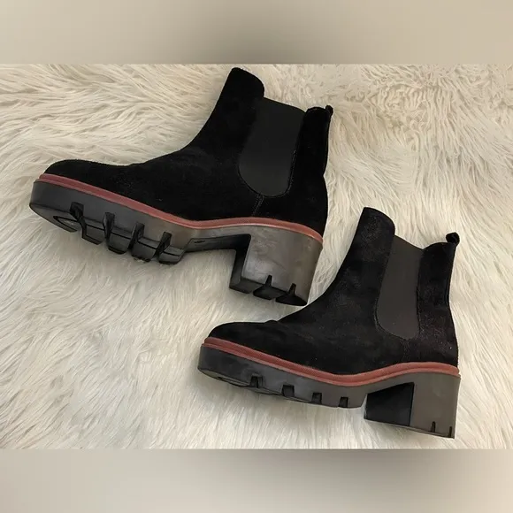 Antonio De Faria Suede Leather Chelsea Boots Platform Lug Sole...Size 8