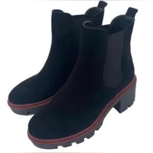 Antonio De Faria Suede Leather Chelsea Boots Platform Lug Sole...Size 8