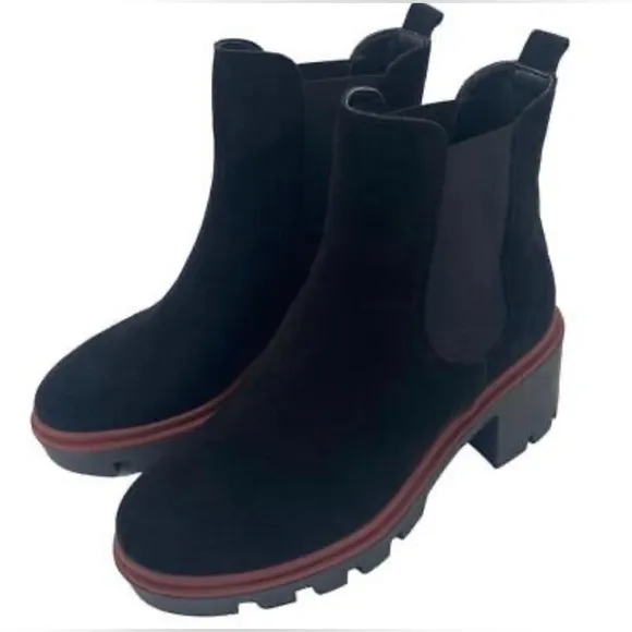 Antonio De Faria Suede Leather Chelsea Boots Platform Lug Sole...Size 8