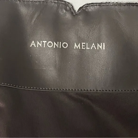 Antonio Melani Dark Brown Suede Knee High Boot Wedge Heel Zipper Women Size 9