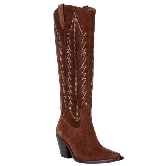 Antonio Melani Taegan Oiled Suede Western Boots NWT