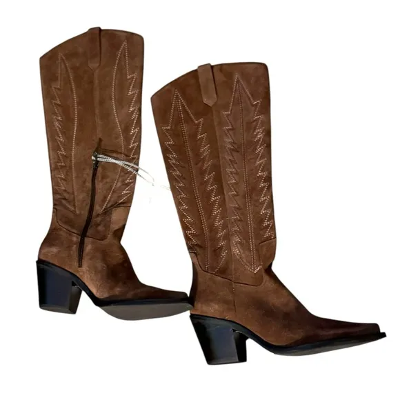 Antonio Melani Taegan Oiled Suede Western Boots NWT