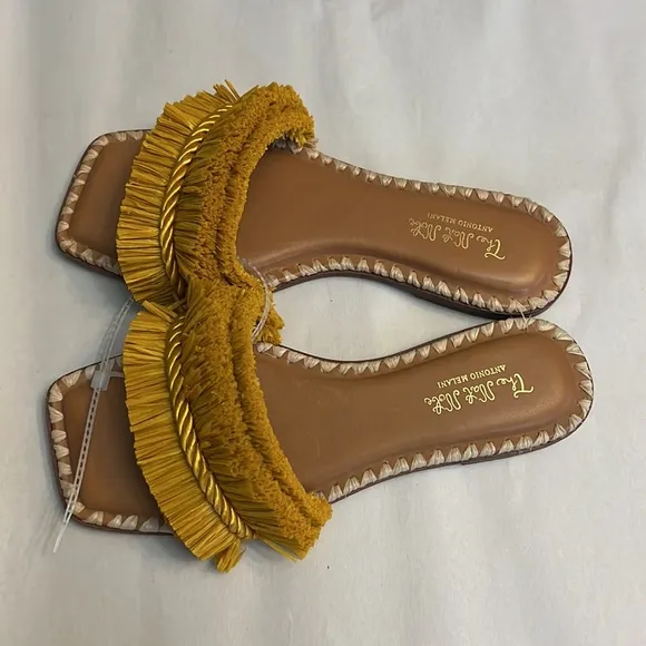 Antonio Melani x The Nat Note Madruga Braided Raffia Flat Sandals