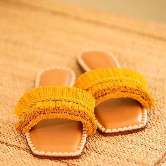Antonio Melani x The Nat Note Madruga Braided Raffia Flat Sandals