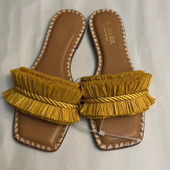 Antonio Melani x The Nat Note Madruga Braided Raffia Flat Sandals