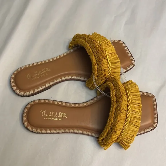 Antonio Melani x The Nat Note Madruga Braided Raffia Flat Sandals