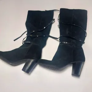 ANTONIO MELANIE Women's Black Leather Suede Knee-high Boots Size 9M