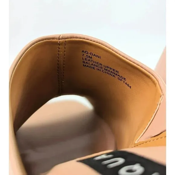 Aqua Dani Women's Platform High Heel Mule Sandals Dark Tan Size 7.5 (MSRP $148)