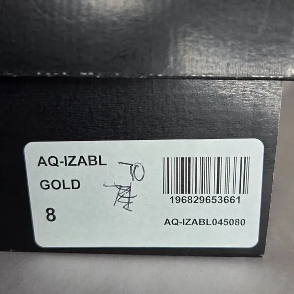Aqua Women's Izabl Gold Strappy Wedge Heels Size 8