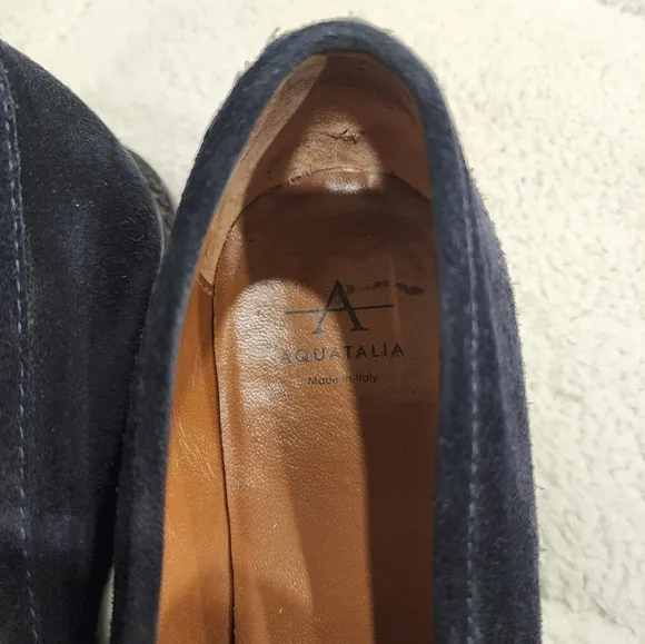 Aquatalia Leather Suede Loafers