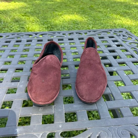 Aquatalia Size‎ 8.5 Suede Made In Italy Ballet Flat Loafers burgundy