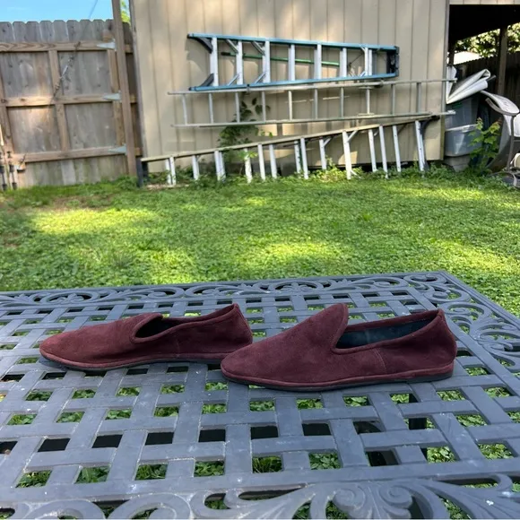 Aquatalia Size‎ 8.5 Suede Made In Italy Ballet Flat Loafers burgundy