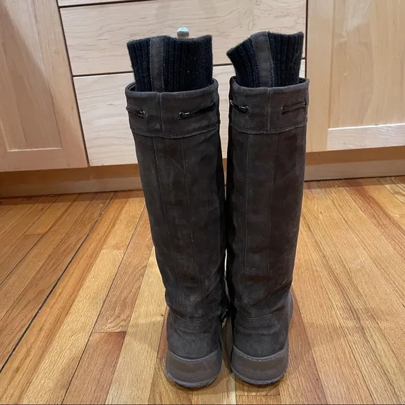 Aquatalia Tall Brown Suede Boots with Tassels Women’s Size 10 EUC