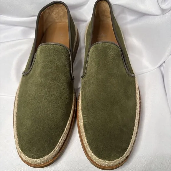 AQUATALIA WEATHERPROOF JOHN SUEDE GREENM COLOR MEN SHOES LOAFERS SIZE 11 #1072