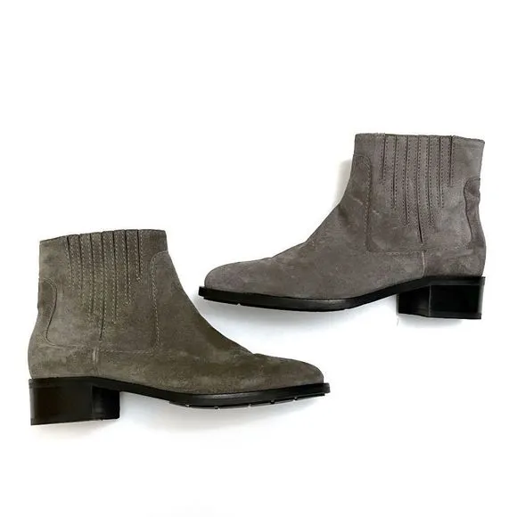 Aquatalia  Women's Oribella Size 6.5 Gray Weatherproof  Suede Ankle Boots NEW