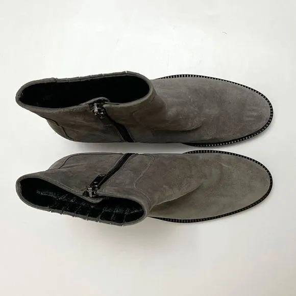 Aquatalia  Women's Oribella Size 6.5 Gray Weatherproof  Suede Ankle Boots NEW