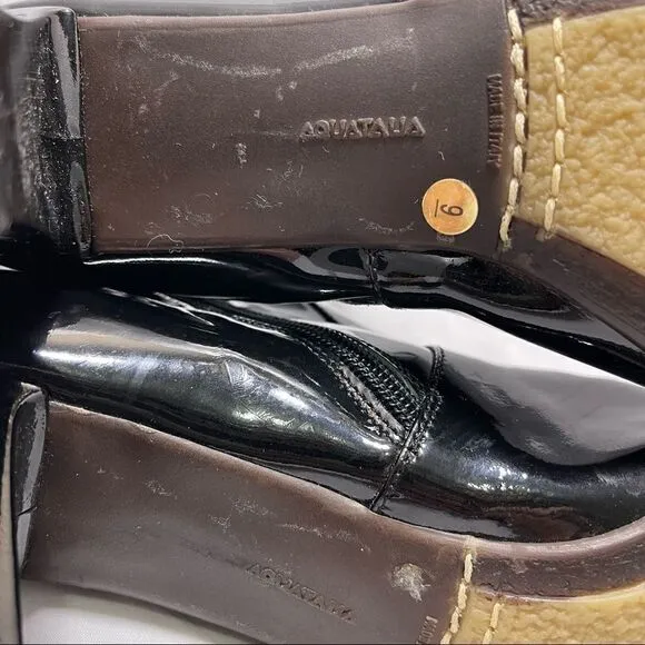 Aquatalia Black Patent Leather Boots Size 9 Never Worn