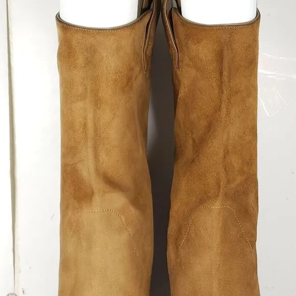 Aquazzura Women's Boogie EU39 US8-8,5 Suede Camel Brown Pull On Cowboy Boots