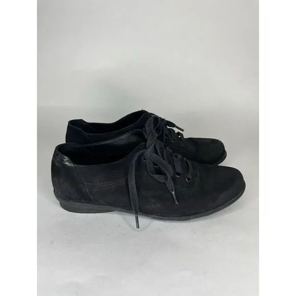 Arche Black Nubuck Leather Casual Wedge Lace Up Sneakers Women’s Sz 38EU/7.5M US