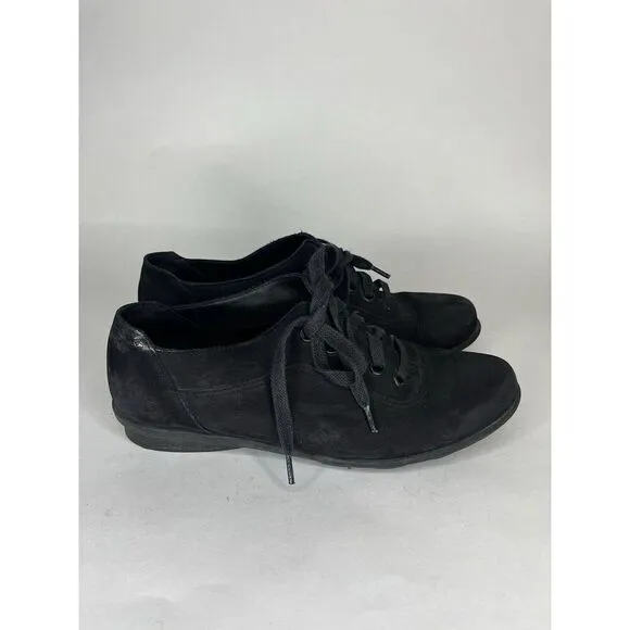 Arche Black Nubuck Leather Casual Wedge Lace Up Sneakers Women’s Sz 38EU/7.5M US