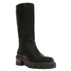 Arezzo Women's Bailey Mid Shaft Tractor Boots Black Size 8