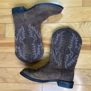Ariat‎ ATS Heritage Stockman Western Boots Womens 7B Brown Pink Leather