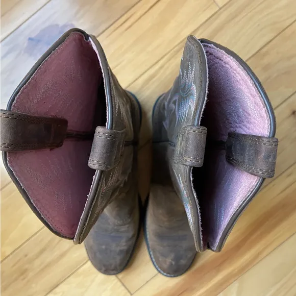 Ariat‎ ATS Heritage Stockman Western Boots Womens 7B Brown Pink Leather