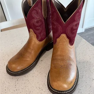 Ariat Brown and Burgundy Western Boots sz 10