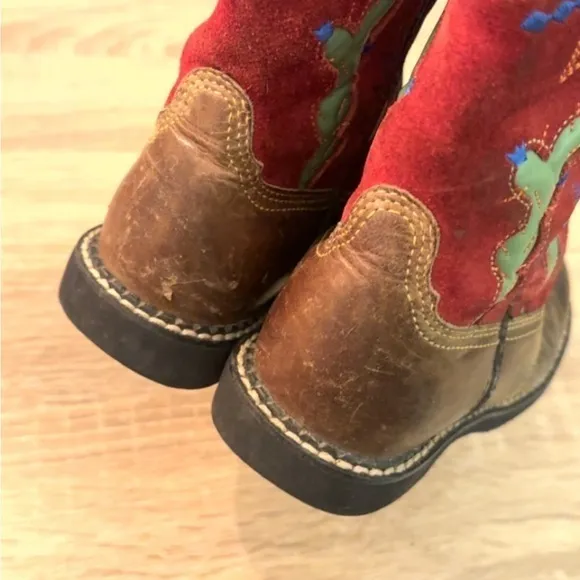 Ariat Cactus Suede Leather Multicolored Kids‎ Unisex Western Boots 13
