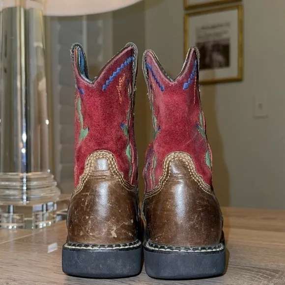 Ariat Cactus Suede Leather Multicolored Kids‎ Unisex Western Boots 13