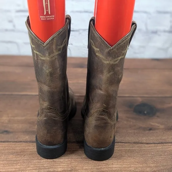 Ariat Cowboy Western Boots Distressed Leather Round Toe Brown 9.5B
