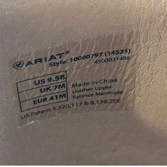 Ariat Cowboy Western Boots Distressed Leather Round Toe Brown 9.5B