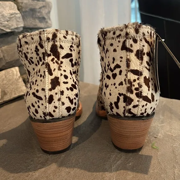 Ariat Dixon Haircalf Cow Hair On 100% leather X toe Westween slip on ankle boots