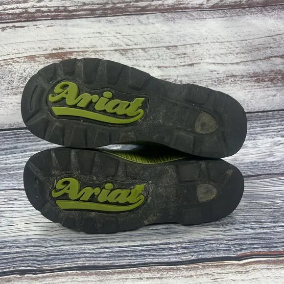 Ariat Fatbaby Green Croc &amp; Blue Suede Western Cowgirl Boots 14746 Women’s Size 6