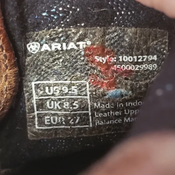 Ariat Kids Western Cowboy Boots - Brown and Blue Size 9.5