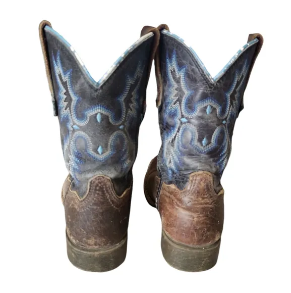Ariat Kids Western Cowboy Boots - Brown and Blue Size 9.5
