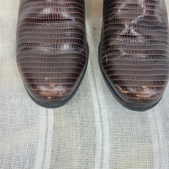 Ariat Leather Slip On Mules Brown Size 9B Vintage Retro