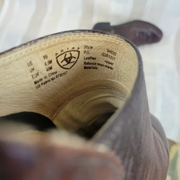 Ariat Leather Slip On Mules Brown Size 9B Vintage Retro