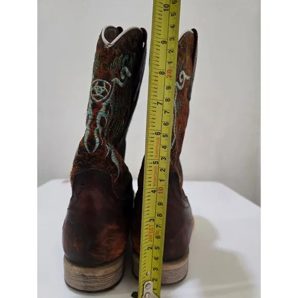 Ariat Little Kids Youth Brown Leather Square Toe Cowboy Western Boots Size 3