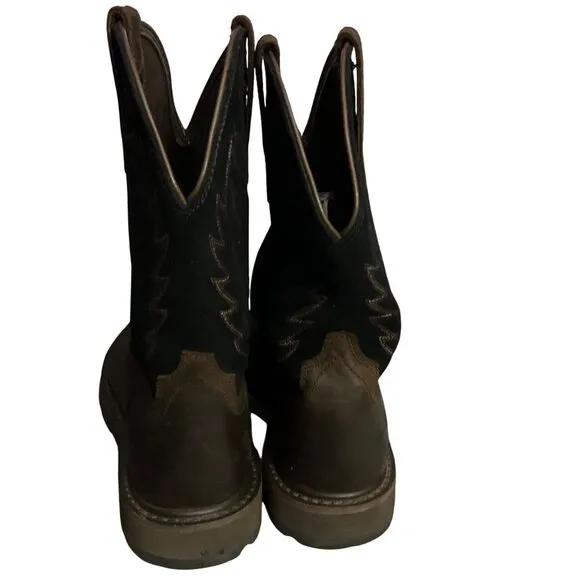Ariat Mens Leather Work Boots ASTM F2892-17 EH Size 9EE Groundbreaker Pull-On