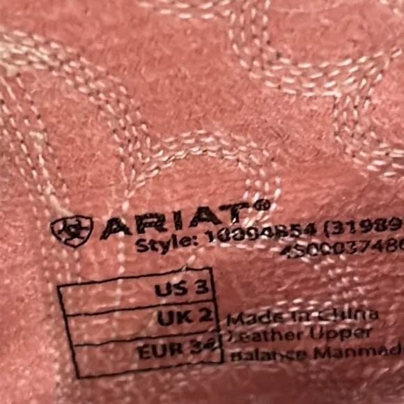 ARIAT Quickdraw slip in western leather upper/animal print cowgirl boots size 3
