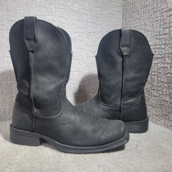 Ariat Rambler Men’s Size 9D US Black Leather Western Cowboy Boots 10009591